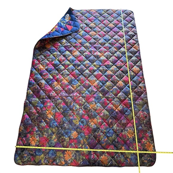 Natural Life Double-Sided Quilted Throw Blanket Multicolor Floral 54 x 77.5 Boho - Picture 9 of 11